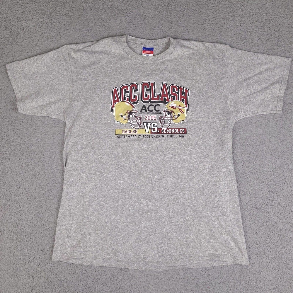 Seminoles Vs Eagles 2005 ACC Clash T-Shirt Mens XXL Gray NCAA College Champion‎ - Picture 1 of 13